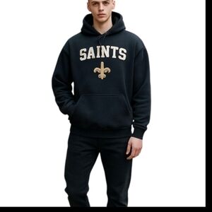 New Orleans Saints Black Hoodie 47 Brand NFL Football Fleece Sz XL